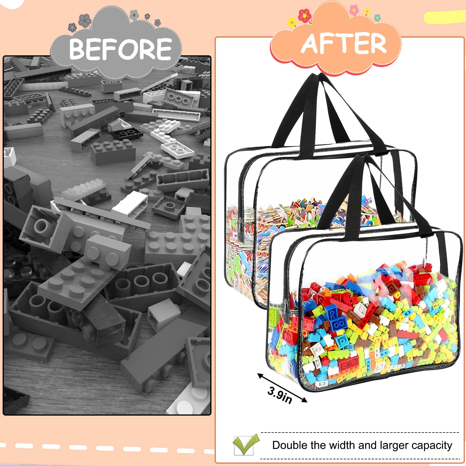 OPELETNNT stackable toy organizers save closet space.