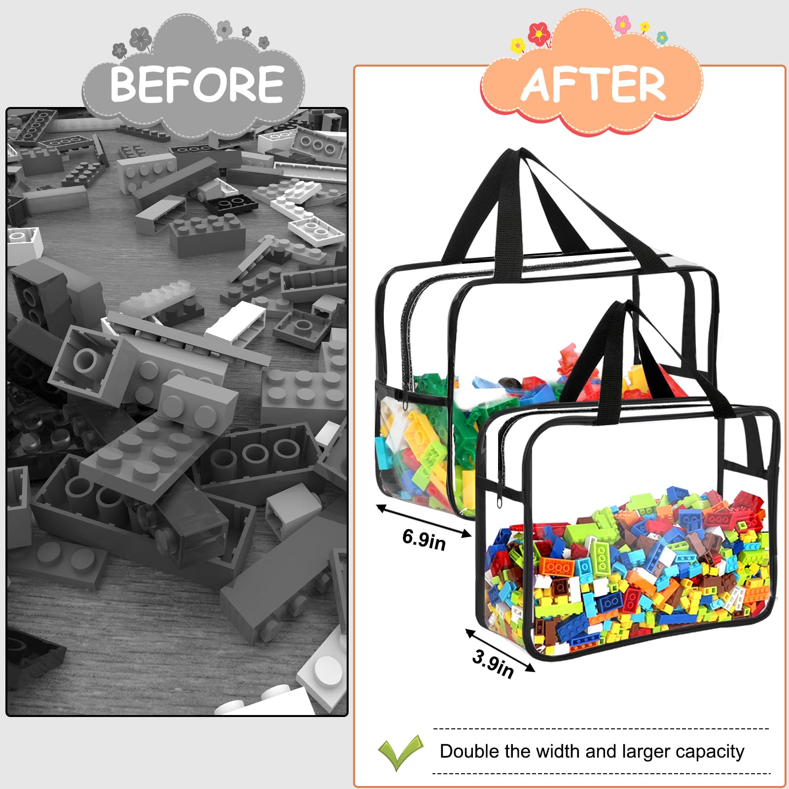 OPELETNNT stackable toy storage bags maximize space in drawers or shelves.