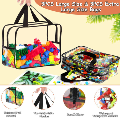 OPELETNNT toddler zipper storage bag with two handles for easy on-the-go carrying.
