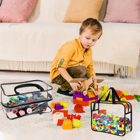 OPELETNNT travel-friendly toy organizer in transparent material for convenient use.