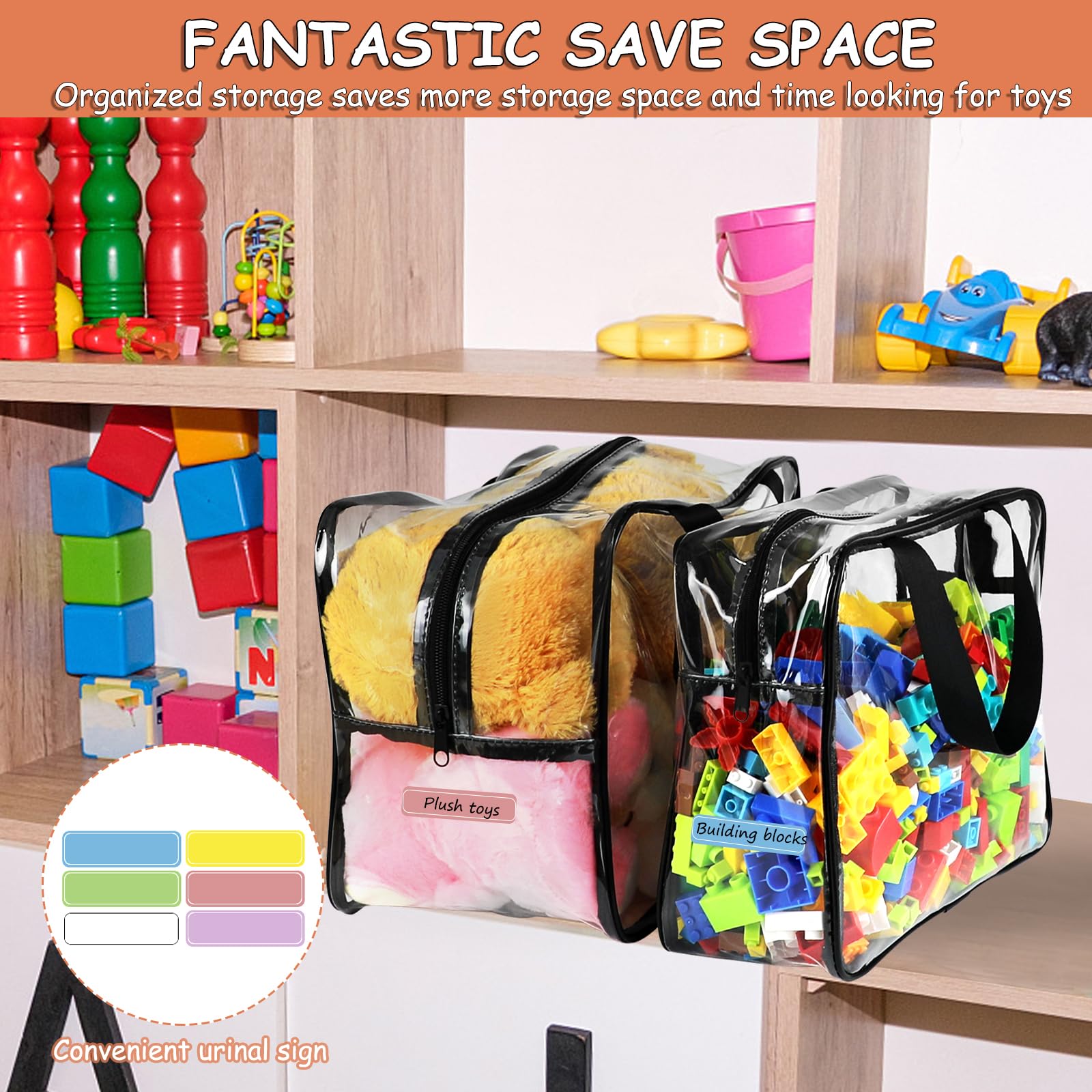 OPELETNNT zipped toy bags with sturdy handles for easy transport.
