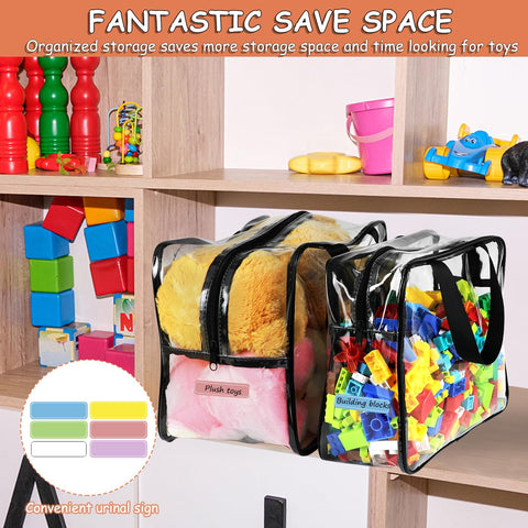 OPELETNNT zipped toy bags with sturdy handles for easy transport.