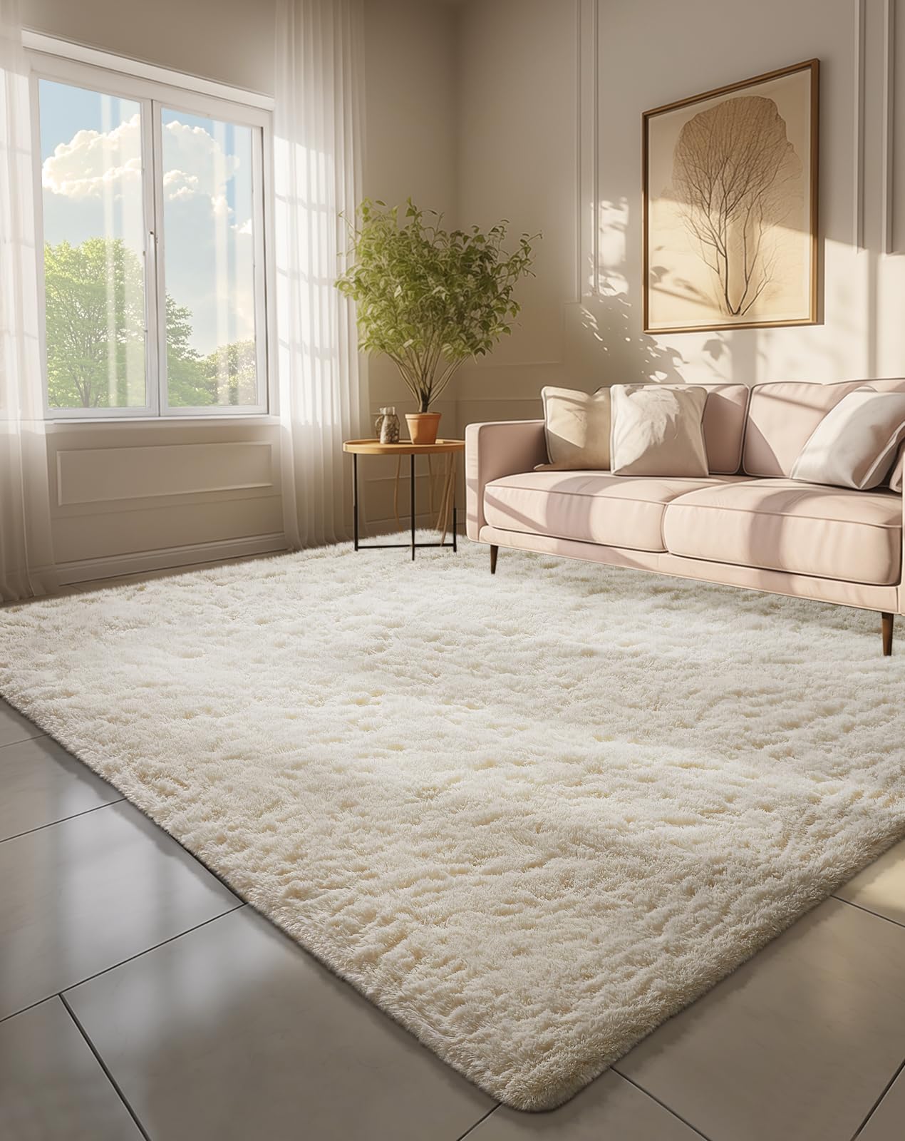 Ophanie 6x9 area rug ultra-soft shag for living rooms adds warmth and comfort.