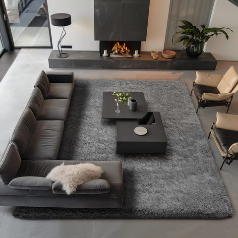 Ophanie nursery rug in neutral grey creates a soft, safe play area.