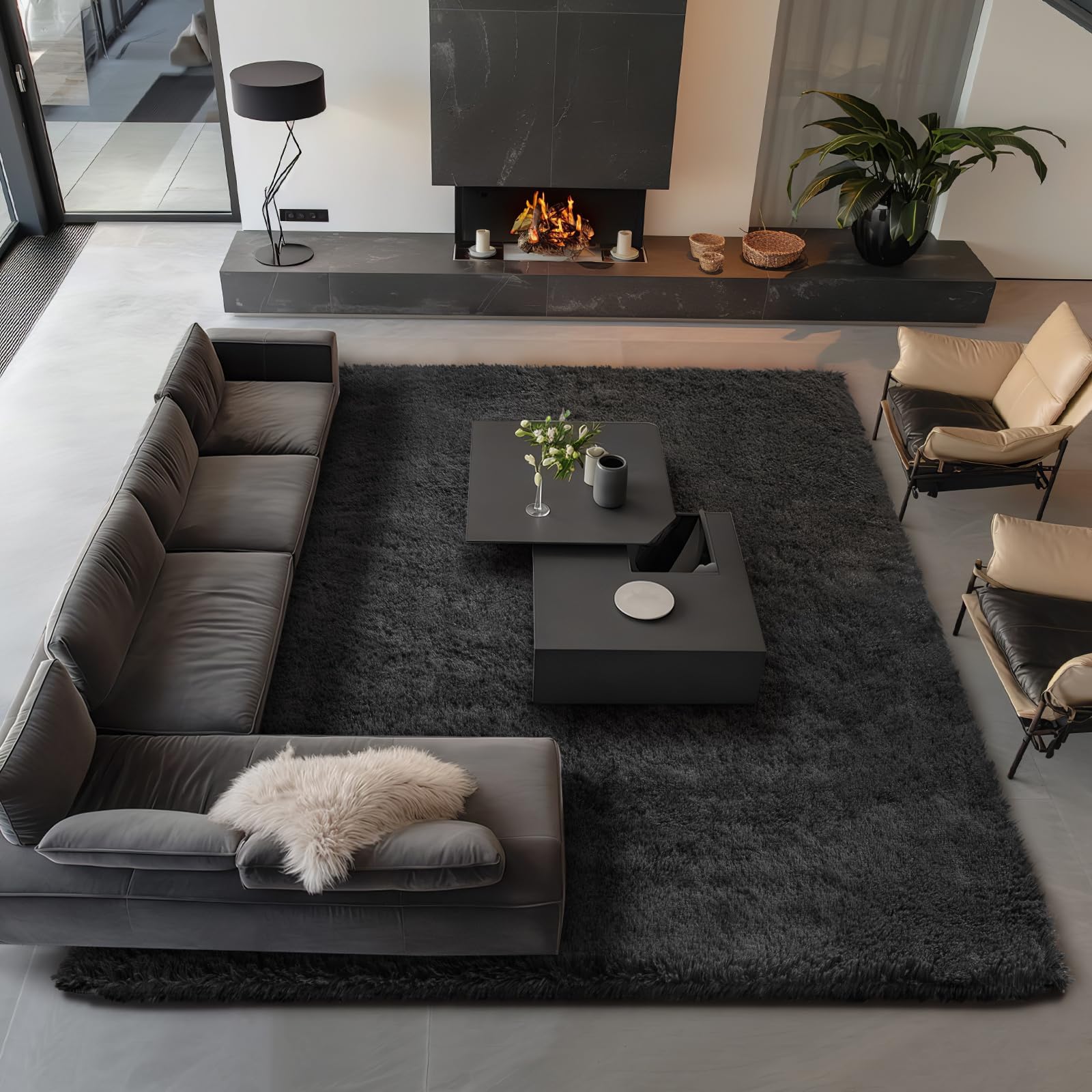Non-slip base helps keep the Ophanie rug in place on busy floors.