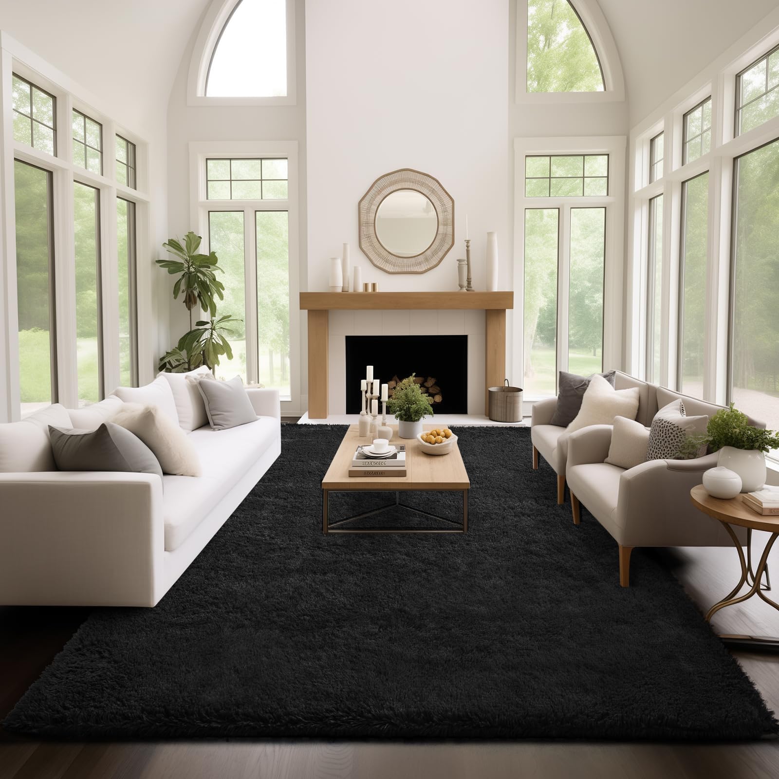 Solid-color Ophanie rug complements bedrooms and living areas with versatile style.