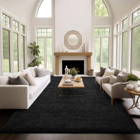 Solid-color Ophanie rug complements bedrooms and living areas with versatile style.