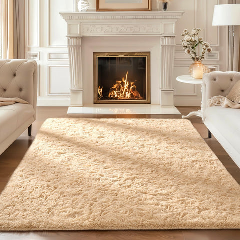 Ophanie beige rug nursery scene supports tummy time on plush surface.