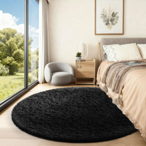 Ophanie durable shag rug withstands daily family use and easy cleaning.
