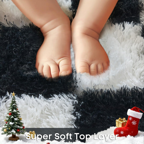 Ophanie fluffy shag rug with non-slip bottom on wooden floors