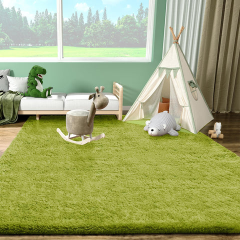 Ophanie Green Rug nursery tummy-time friendly – gentle surface for babies