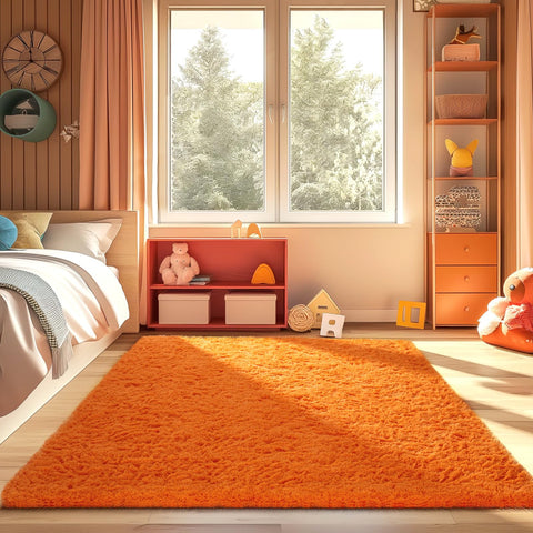 Ophanie kids room rug soft surface ideal for playtime and tummy time.