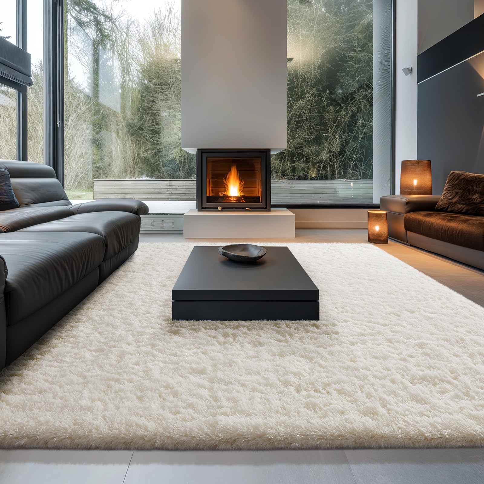 Ophanie layering rug promotes hygge-inspired decor in a bright room
