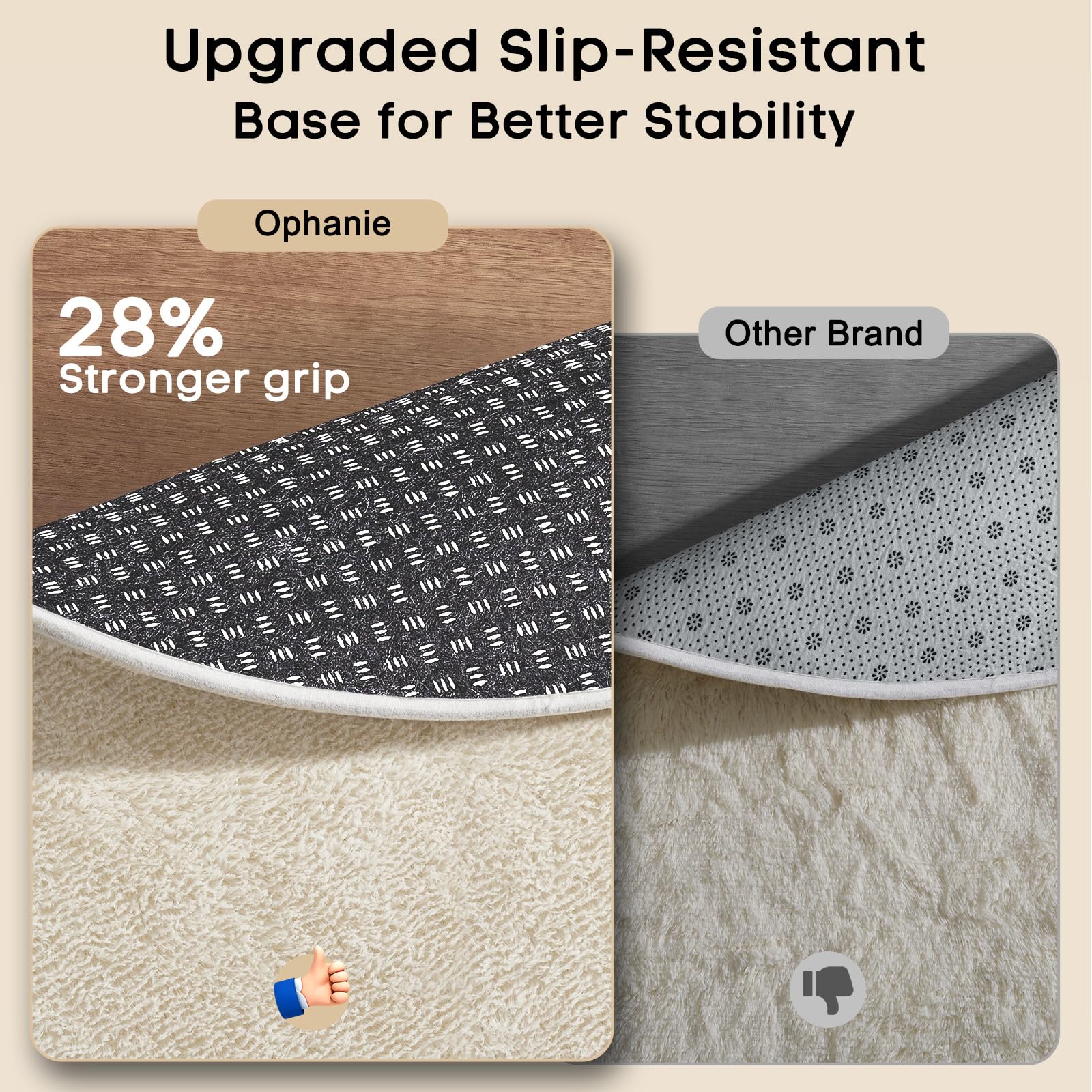 Ophanie plush shag texture rug adds warm touch under bare feet