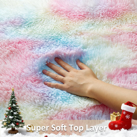Ophanie Rainbow Rug soft texture ideal for barefoot comfort
