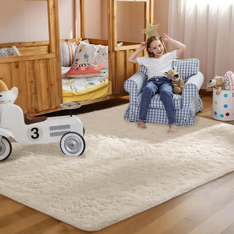 Ophanie ivory rug complements nursery and play areas.