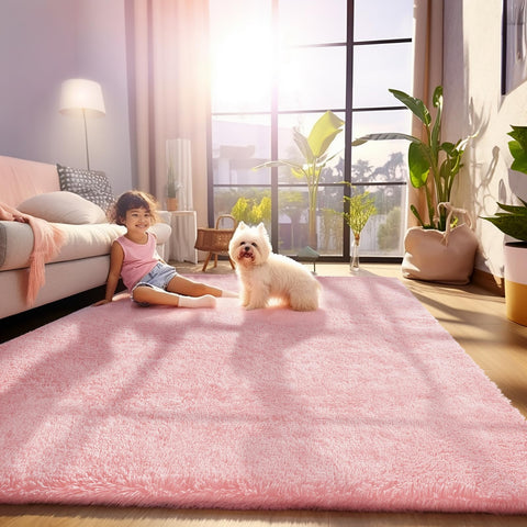 Ophanie soft plush carpet supports tummy time with a comfortable, non-slip surface.