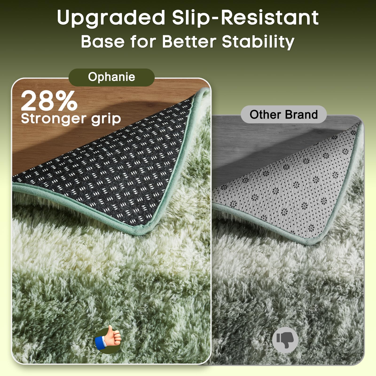 Ophanie soft polyester rug offers comfort with easy cleaning.