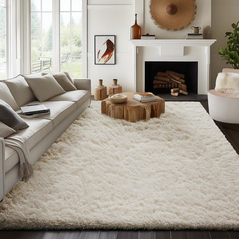 Ophanie soft polyester texture offers barefoot comfort and easy upkeep.