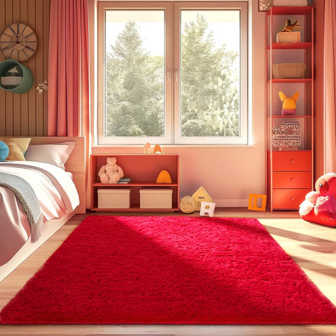 Ophanie polyester rug is skin-friendly and easy to clean.