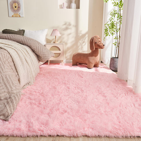 OPPODREAM 4x6 pink rug for living room with plush softness for cozy moments
