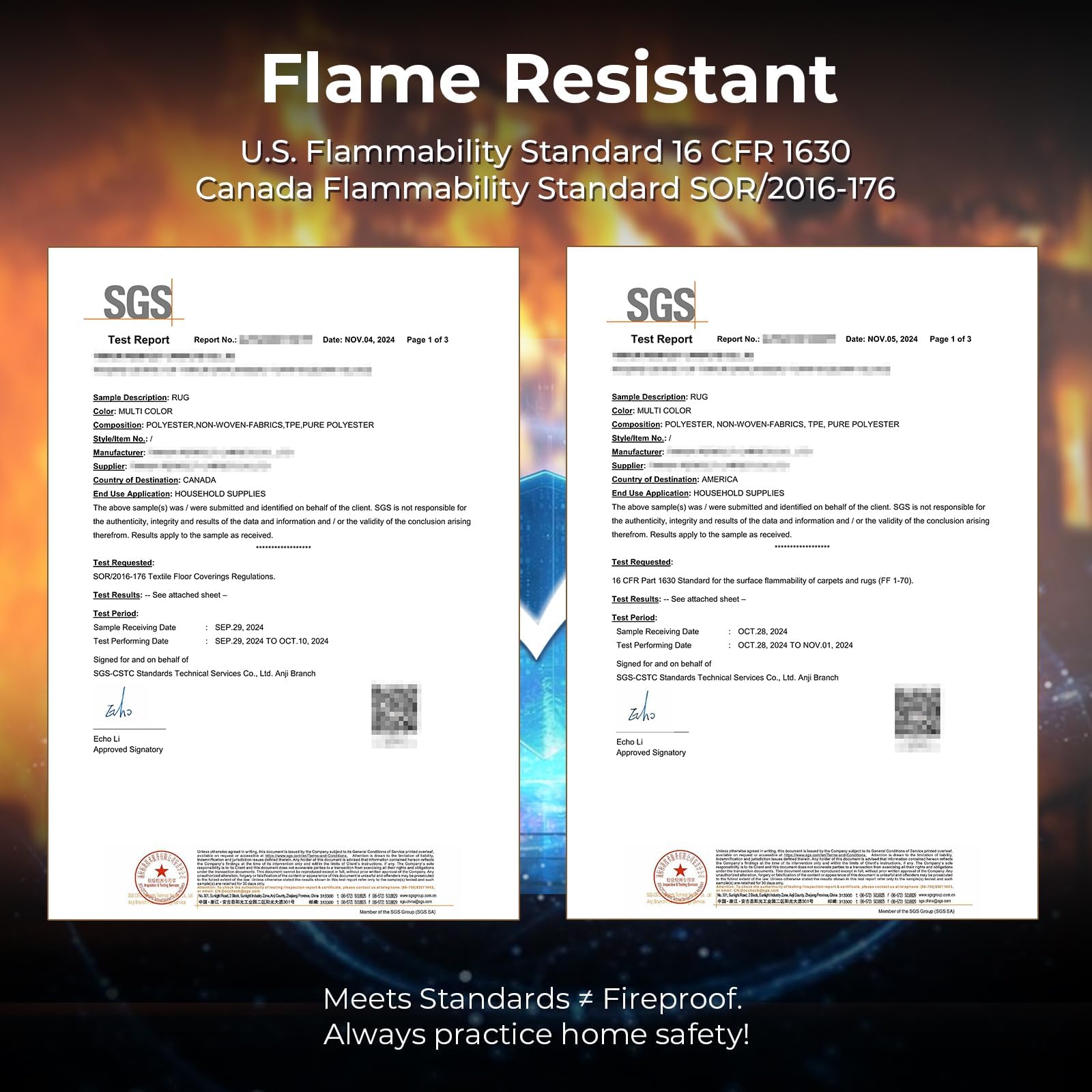 OPPODREAM flame-resistant fibers provide added safety features
