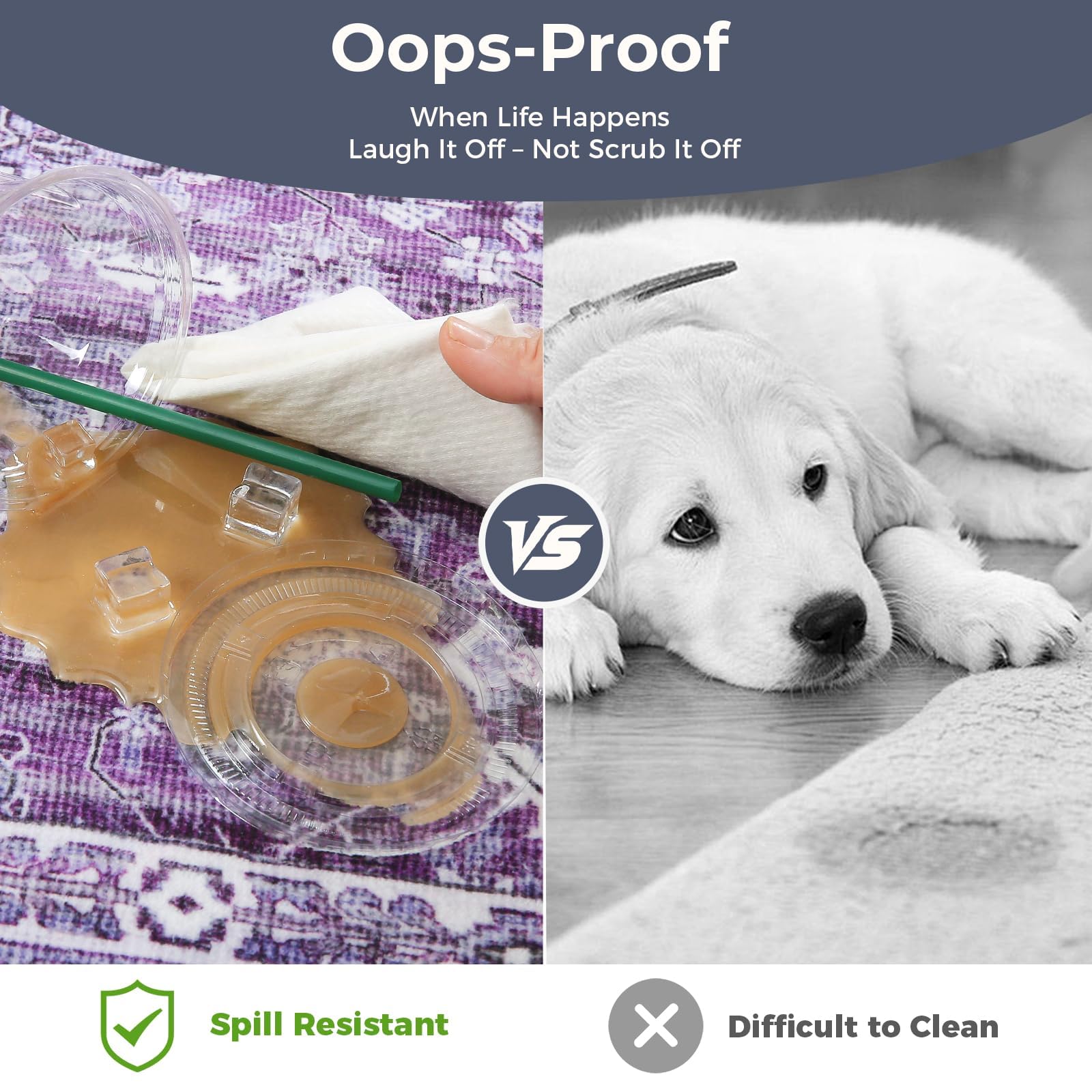 OPPODREAM machine washable rug for easy cleaning after daily use