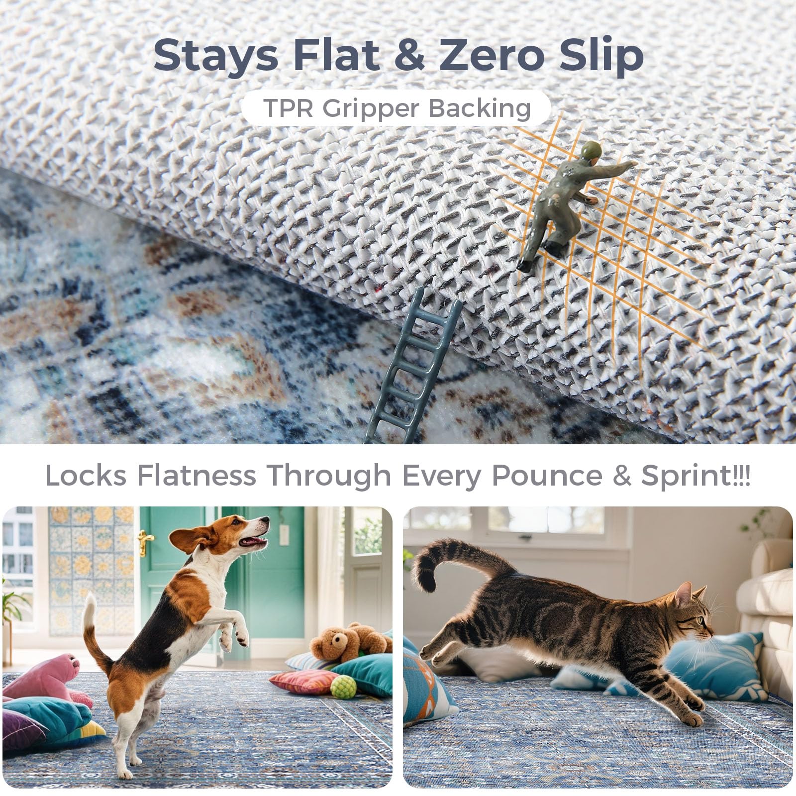 OPPODREAM machine-washable rug cleans easily after spills