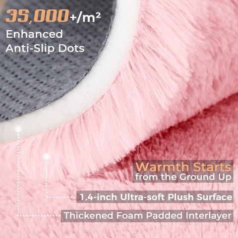 OPPODREAM pink rug for bedroom with fluffy texture for restful mornings