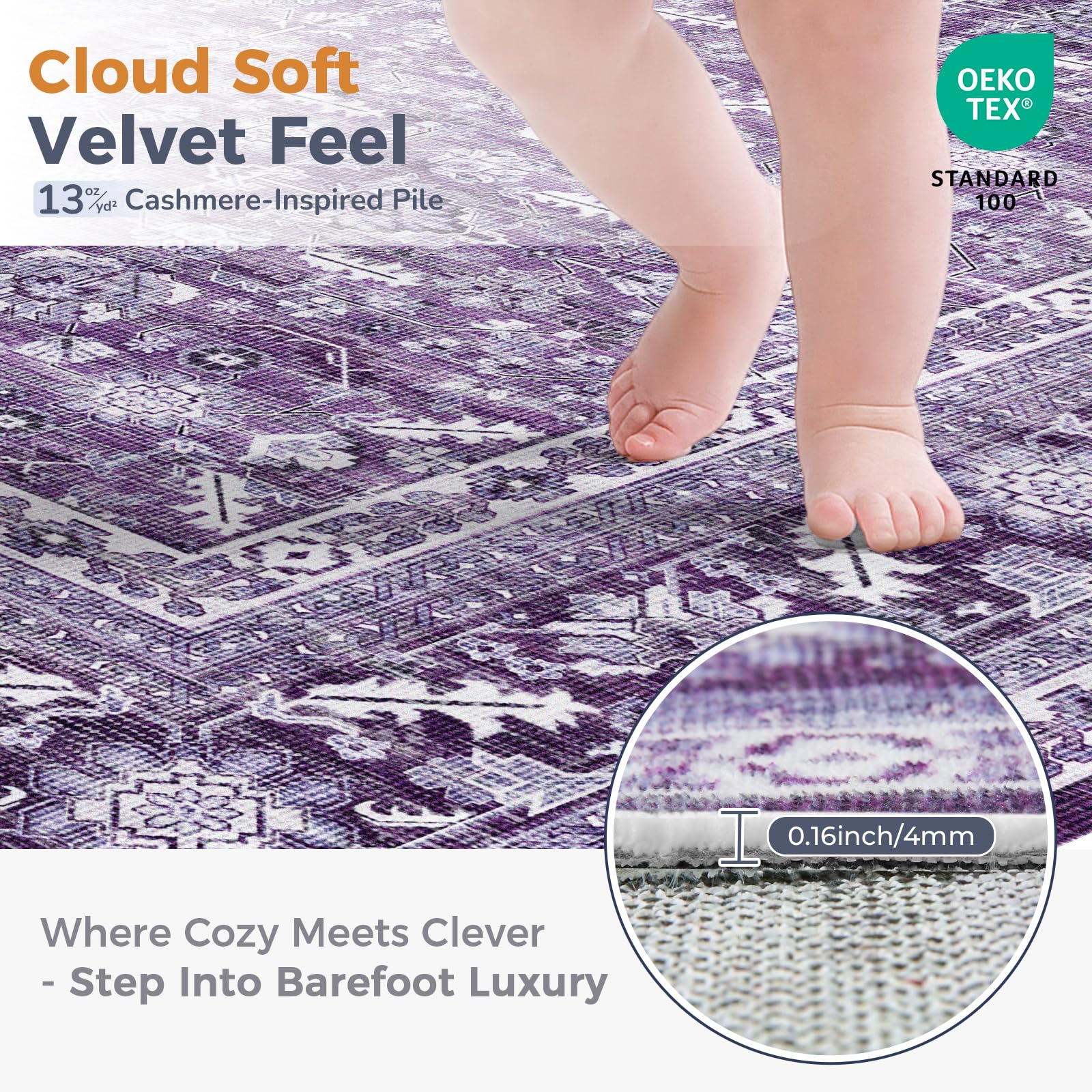 OPPODREAM ultra-soft velvet faux wool surface feels plush underfoot