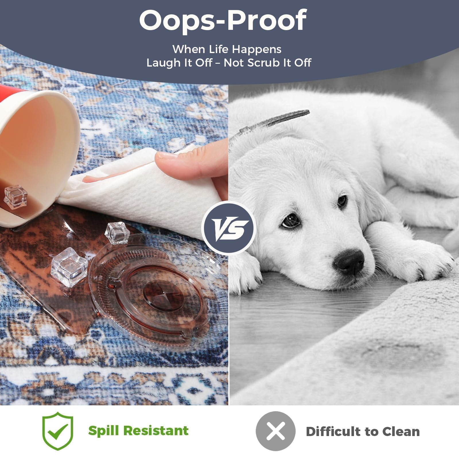 OPPODREAM rug is machine washable for easy cleaning