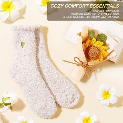 Oprever Get Well Gifts handmade crochet sunflower symbolizes positivity and brighter days ahead.