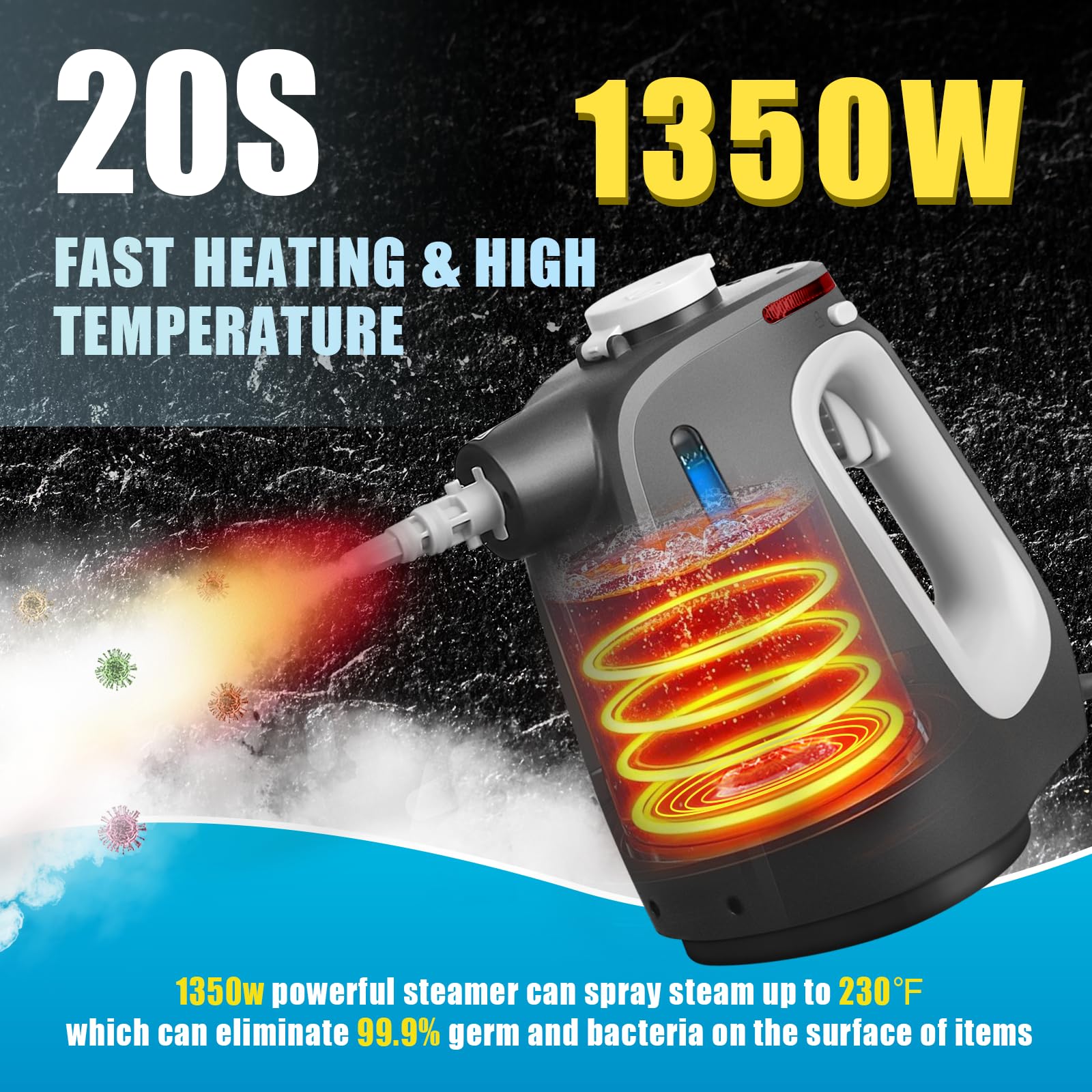 Opstrava steam cleaner heats in seconds for fast household cleaning tasks