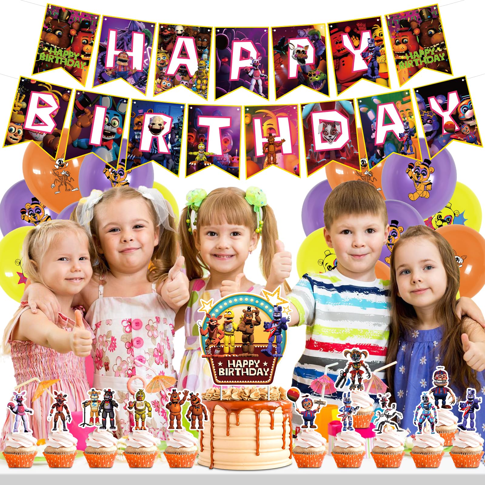 Optiacan Freddy's full party setup enables quick, cohesive photo-ready backdrops