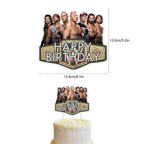Optiacan wrestling balloon set adds festive flair to party decor.