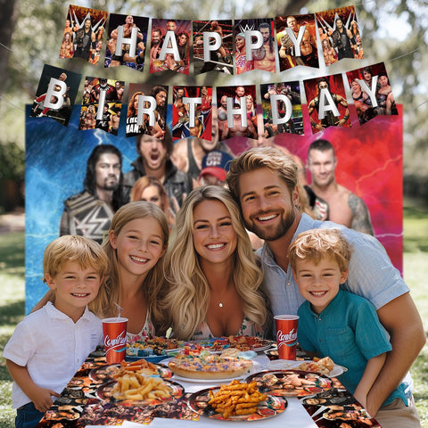 Optiacan wrestling party fun kit enhances photos and memories.