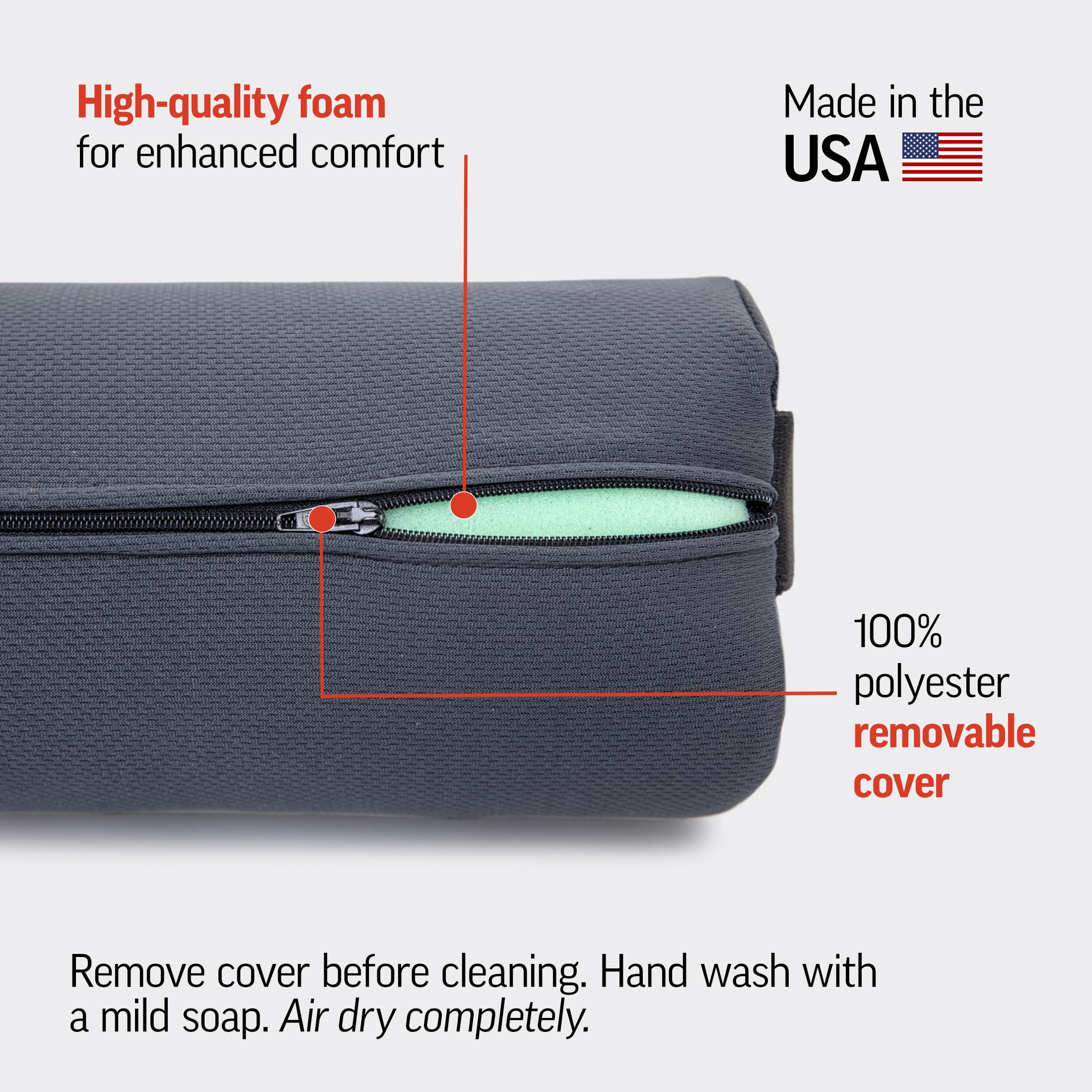 OPTP The Original McKenzie Lumbar Roll removable cover offers moisture-wicking comfort.