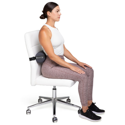OPTP Lumbar Roll used on office chair for lower back support