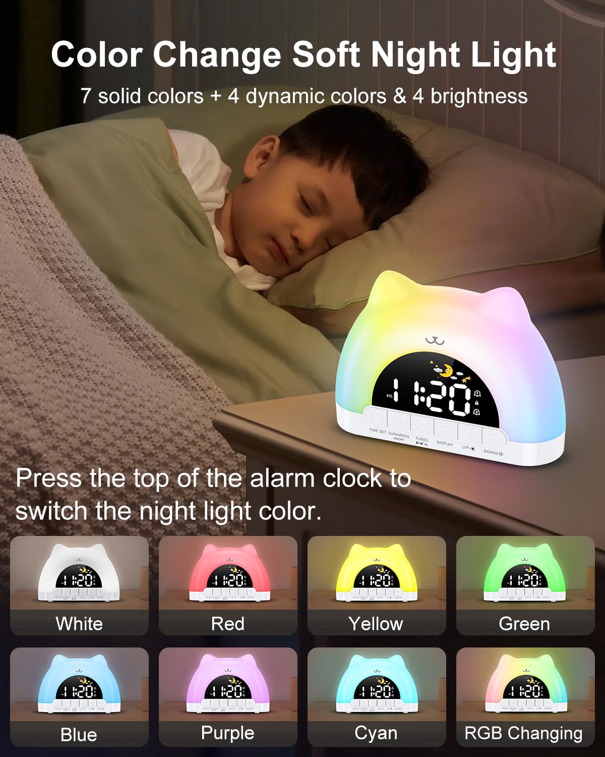 OQIMAX kid-friendly clock includes a child lock to protect settings.