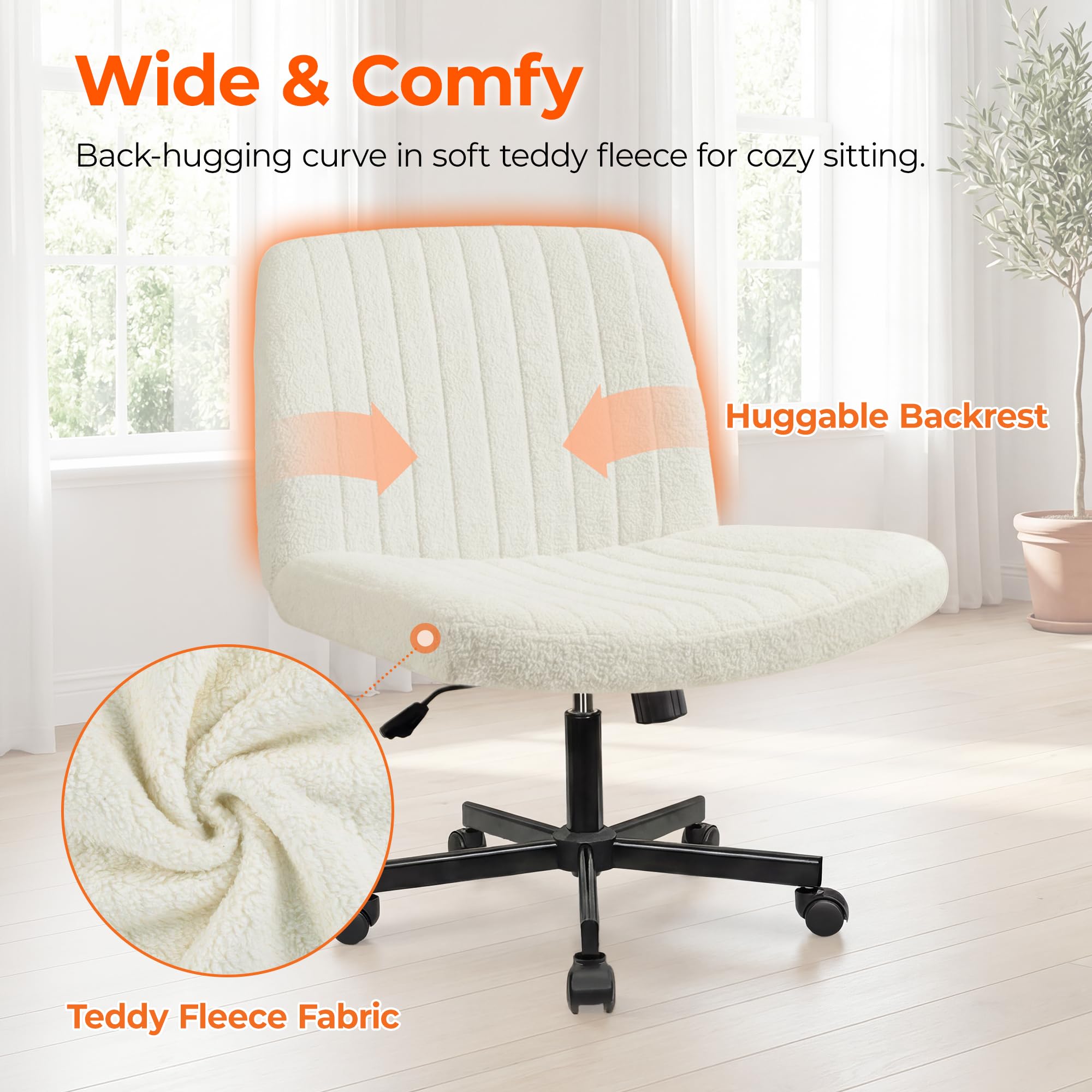 Orange Factory armless design saves space in small rooms.