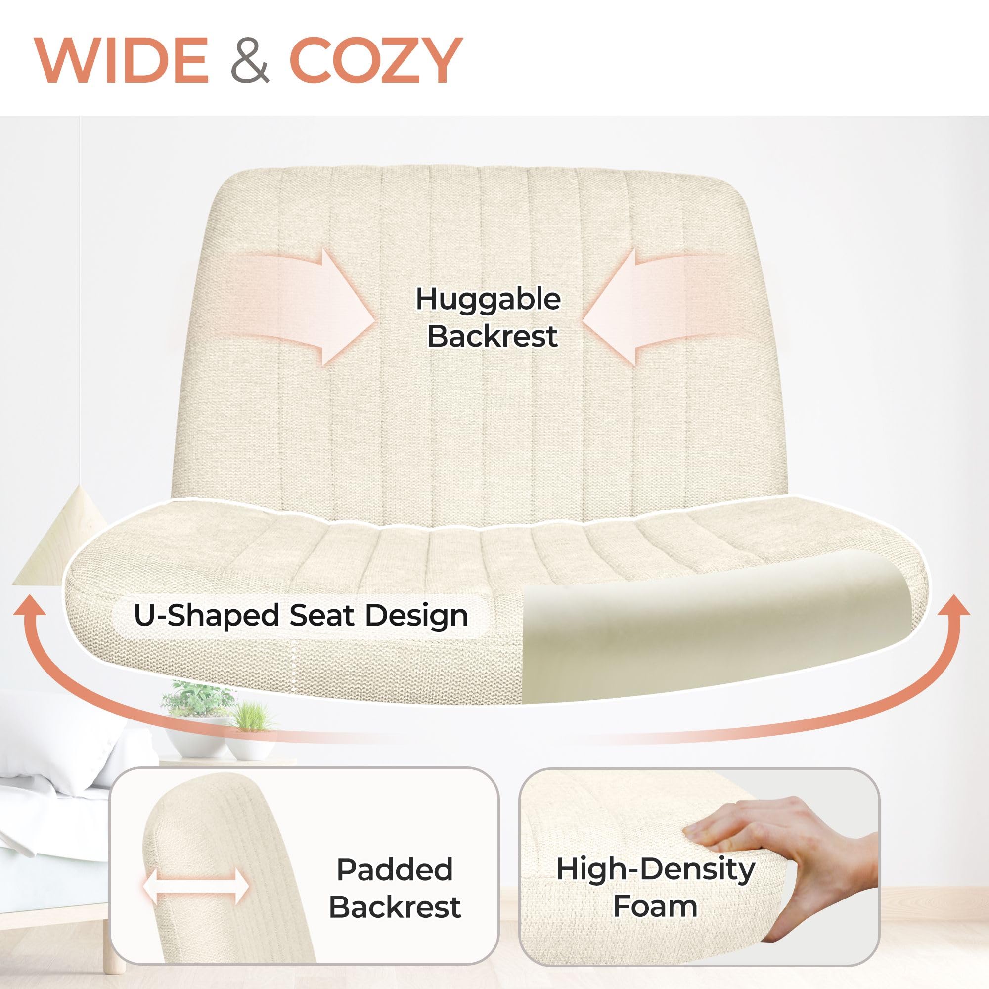 Orange Factory Criss Cross Chair 360° swivel for easy multitasking