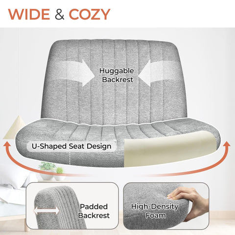Orange Factory Criss Cross Chair 360-degree swivel for easy reach