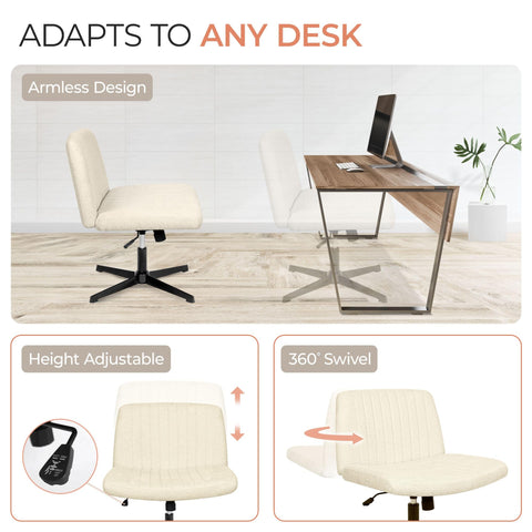 Orange Factory Criss Cross Chair beige fabric finish for a soft look