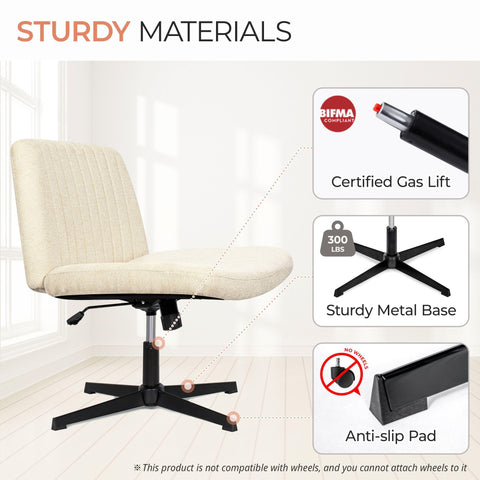 Orange Factory Criss Cross Chair sturdy base supports up to 300 lbs