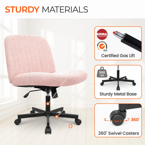 Orange Factory chair with floor-protecting non-slip pads.