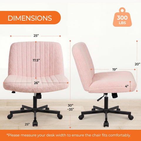 Orange Factory Criss Cross Chair Wheels pink backrest supports all-day comfort