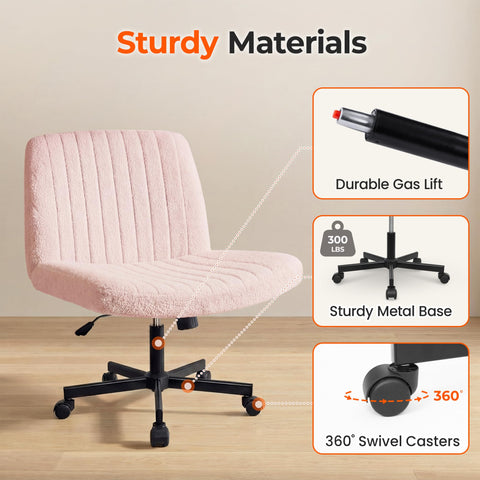 Orange Factory Criss Cross Chair Wheels pink smooth-rolling casters on multiple floors