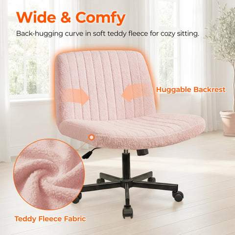 Orange Factory Criss Cross Chair Wheels pink swivel and tilt for adjustable seating