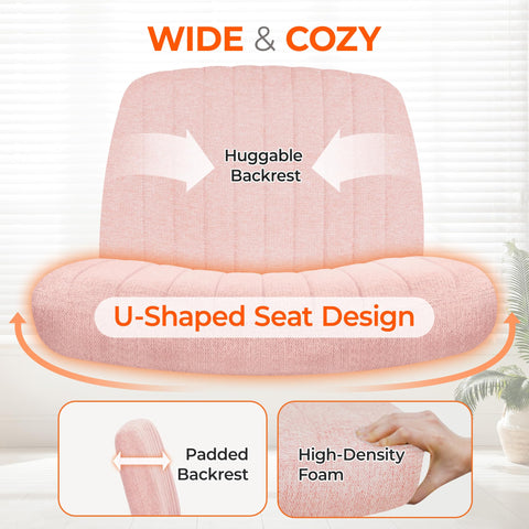 Orange Factory chair on sturdy base with smooth swivel action.