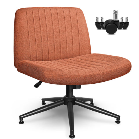 Orange Factory Criss Cross Chair with soft fabric upholstery for cozy seating.